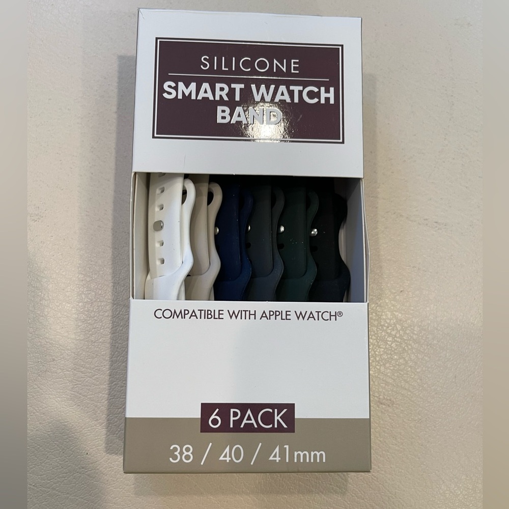 Apple Silicone Smart Watch Band 6-Pack - Multicolor
